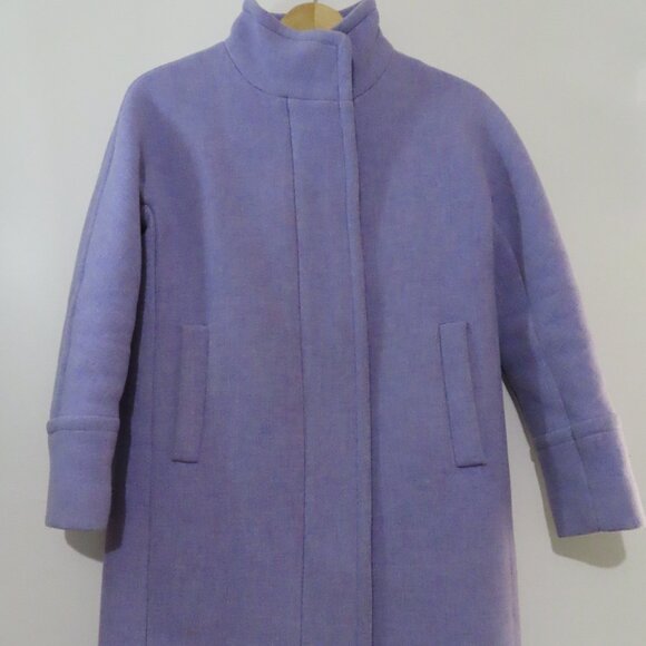 J.Crew Cocoon Two-Way Zip French Purple Coat Petite 2P - Picture 10 of 10